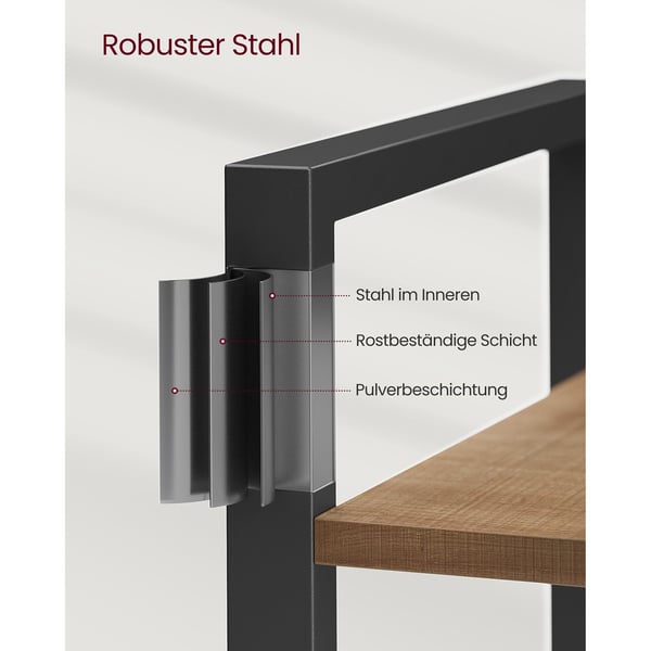 Rootz Bogreol Mørk Valnød-Sort - Spånplade stål - Høj opbevaringsenhed - Robust konstruktion - Nem montering - 30 cm x 40 cm x 187,5 cm