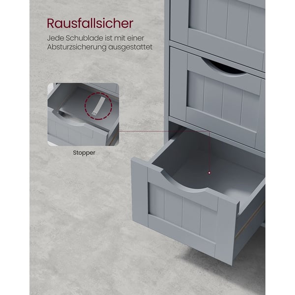 Rootz Mystical Grey Badeværelsesskab - Opbevaringsenhed - Organizer - MDF-materiale - 30 cm x 55 cm x 82 cm - Letvægts - Robust - Nem montering