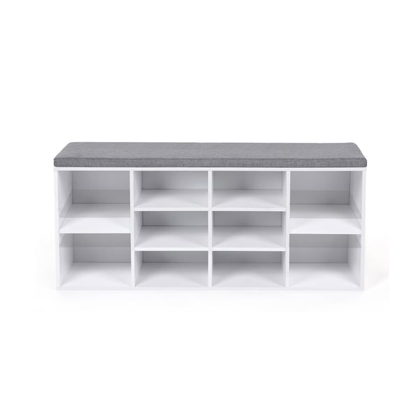 Rootz Skobænk - Skostativ - Skobeslag - Pladsbesparende - 10 rum - Alsidigt design - 104 cm x 30 cm x 48 cm