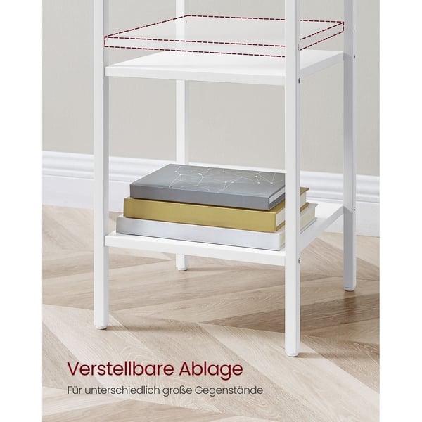 Rootz White Sidebord - Endebord - Natbord - Spånplade og stål - 35cm x 35cm x 70cm - Letvægts - Robust - Nem montering