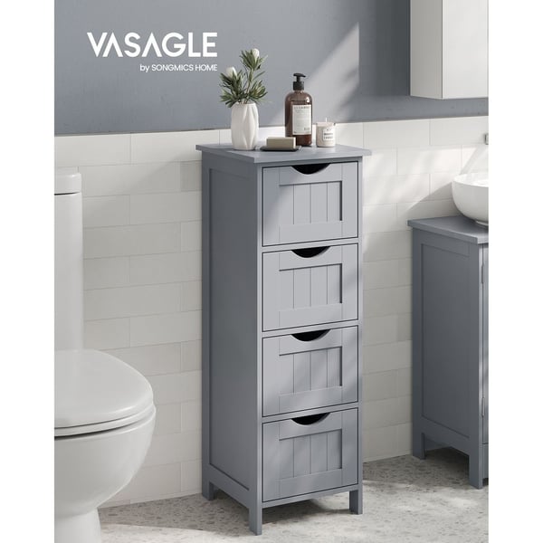 Rootz Badeværelsesmøbler - Opbevaringsskab - Organizer - MDF-plade - 30 cm x 30 cm x 82 cm - Mystic Grey - Monteringssæt - Anti-Tip-enhed - 90 kg Topb