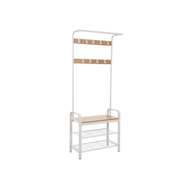Rootz moderne garderobe med jerntræk - knagerække i industriel stil - Entrémøbler - Spånplade og jern - 72 cm x 33,7 cm x 183 cm