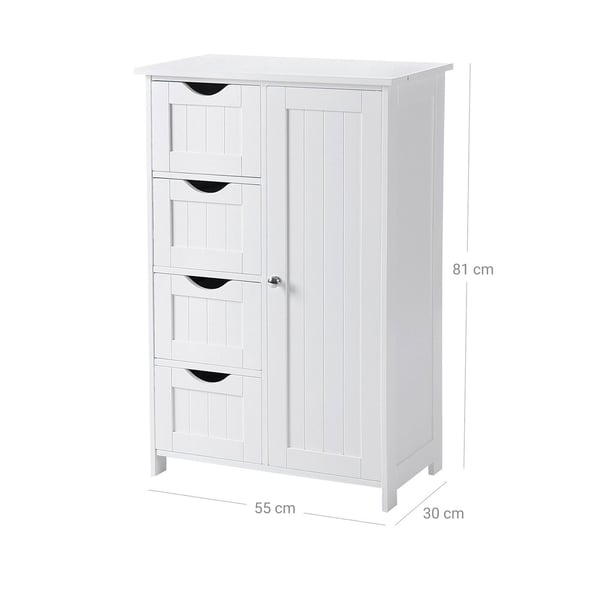 Rootz Badeværelsesskab - Opbevaringsskab - Organizer - Hvid - MDF plader - 55cm x 82cm x 30cm