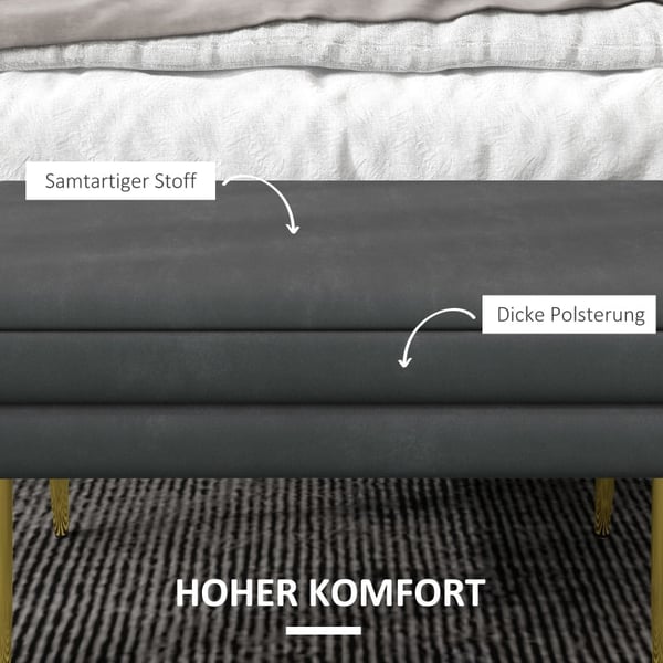 Rootz polstret opbevaringsbænk - Accentbænk - Siddebænk - Moderne Scandi Design - Rigelig opbevaring - Komfortable siddepladser - 79,5 cm x 37,5 cm x