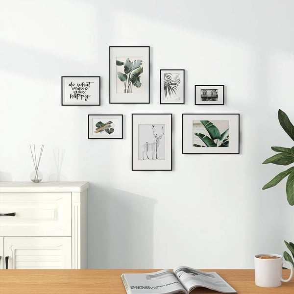 Rootz 4 Set Picture Frame - Valokuvakehys - Metallikuvanäyttö - Kestävä ja tyylikäs - 21x29.7cm (A4) Musta alumiinikehys