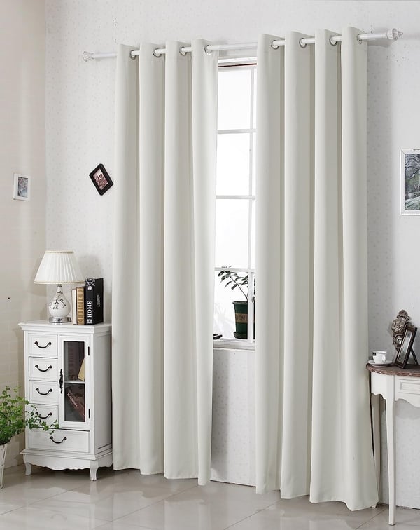 Rootz termo gardin set - blackout gardiner - värmeisolerande draperier - energibesparing - 135x175 cm - vit