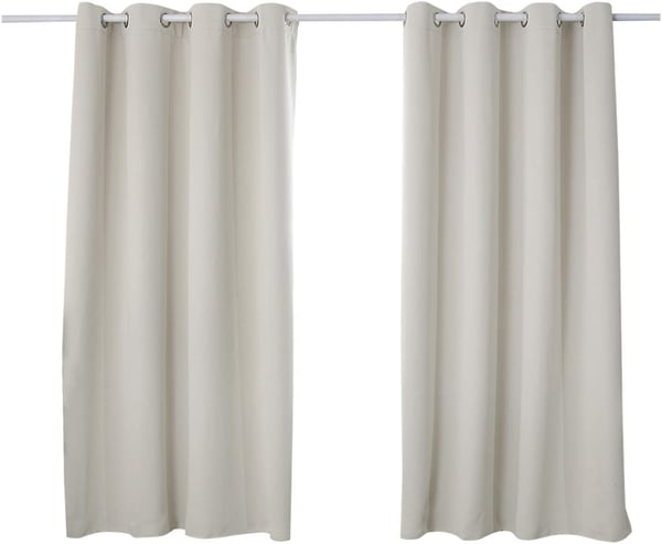 Rootz termo gardin set - blackout gardiner - värmeisolerande draperier - energibesparing - 135x175 cm - vit