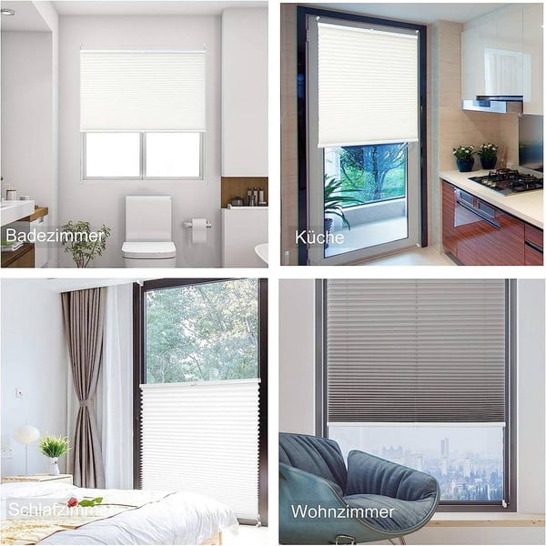 Rootz plisserede persienner - EasyFix Window Shades - No Drill Installation - Optimal Privacy - 60 cm x 100 cm - Moderne design