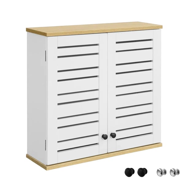 Rootz badeværelsesvægskab - Vægmonteret opbevaring - Skabskab med 2 døre - B60 x D19 x H56cm