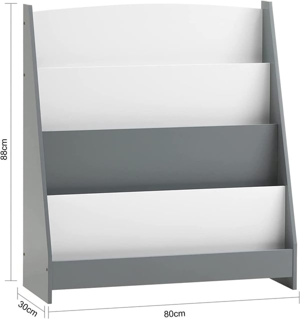 Rootz Børn Børn Bogreol Boghylde Opbevaring Hyldestativ Organizer Holder med 4 hylder