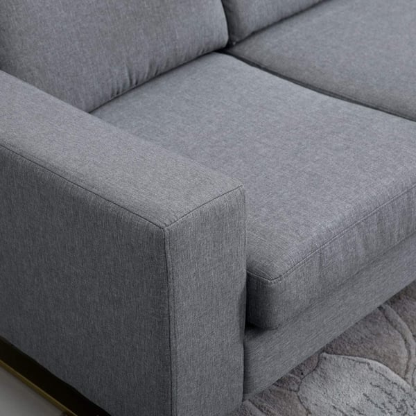 Rootz Sofa - 3-personers sofa - Polstret - Lounge Sofa - Armlæn - Kompakt - Metal - Aftagelige pudebetræk