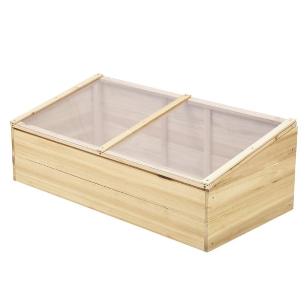 Rootz Greenhouse Wood Cold Frame - Naturel - Spar, PC Board - 39,37 cm x 19,68 cm x 13,77 cm