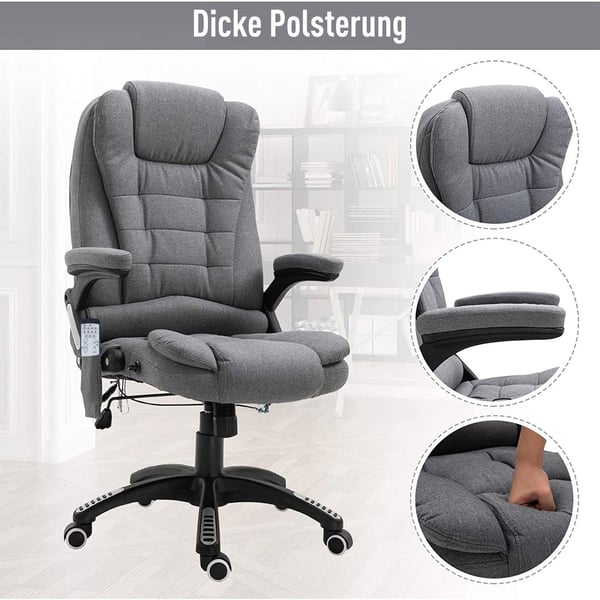 Rootz Executive -tuoli - harmaa - pellava, vaahto, nailon - 26,38 cm x 26,38 cm x 49,6 cm