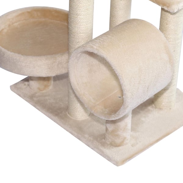 Rootz Kradsestolpe Kattetræ - Beige - Spånplade, Fiber, Plys - 19,68 cm x 15,74 cm x 41,33 cm
