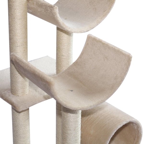 Rootz Kradsestolpe Kattetræ - Beige - Spånplade, Fiber, Plys - 19,68 cm x 15,74 cm x 41,33 cm