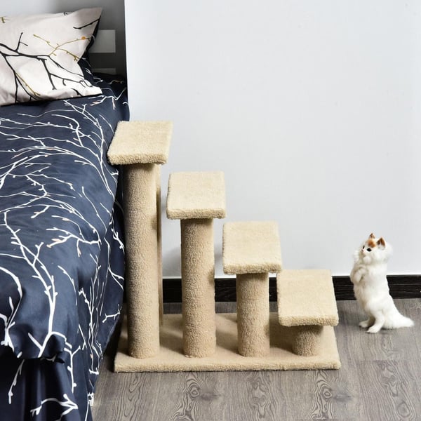 Rootz Dyretrappe - Beige - Spånplade, Plys - 25 cm x 16,92 cm x 23,62 cm