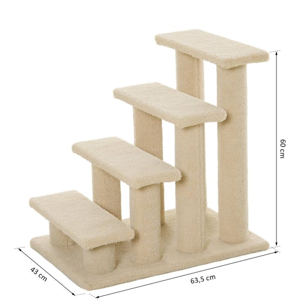 Rootz Dyretrappe - Beige - Spånplade, Plys - 25 cm x 16,92 cm x 23,62 cm
