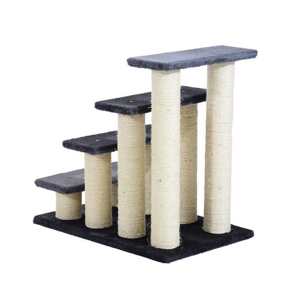 Rootz Dyretrappe - Grå - Spånplade, Plys - 23,62 cm x 16,54 cm x 24,02 cm