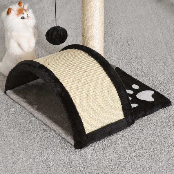 Rootz Kradsestolpe med Legebolde - Beige - Spånplade, Plys, Sisal - 14,17 cm x 14,17 cm x 17,32 cm