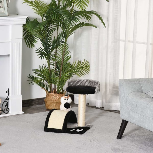 Rootz Kradsestolpe med Legebolde - Beige - Spånplade, Plys, Sisal - 14,17 cm x 14,17 cm x 17,32 cm