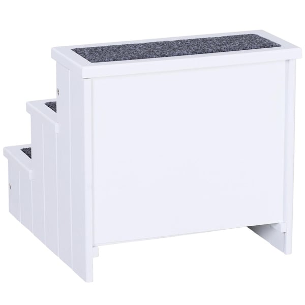 Rootz Hundetrappe - Wit - Dennenhout, Nålefilt - 15,94 cm x 17,51 cm x 14,96 cm
