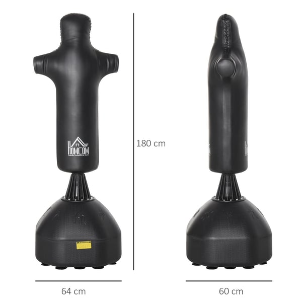 Rootz Boxing Standard - Boxing Dummy - Boksesøjle - Stål - Sort - 60 x 64 x 180 cm