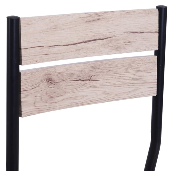 Rootz Spisebordssæt - 3-delt - 1 spisebord - 2 spisebordsstole - MDF - metal - trælook - sort