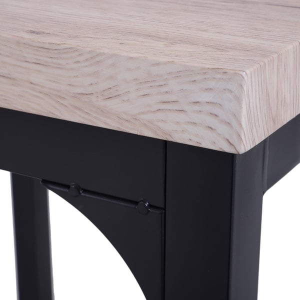 Rootz Spisebordssæt - 3-delt - 1 spisebord - 2 spisebordsstole - MDF - metal - trælook - sort