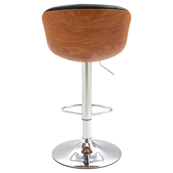 Rootz Barstole - Fodstøtte - Sæt med 2 - Højdejusterbar - Roterbar - 46 x 53,5 x 85-106 cm - Sort - Sølv - PU