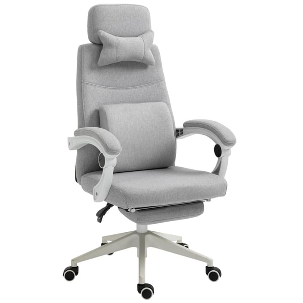Rootz Kontorstol - Drejestol - Executive stol - Ergonomisk - 51 x 50 x 117-127 cm - Justerbar - Fodstøtte - Vippefunktion - Grå