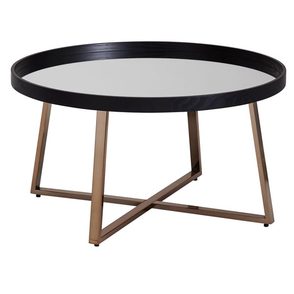 Rootz Sofabord - Sidebord - Rundt Sofabord - Spejlglas - Guld - Sort - Ø 78 cm