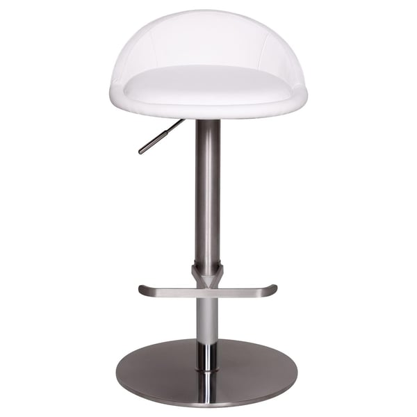 Rootz barstol - Justerbar barstol - Design - skammel - skamler - kunstlæder - rustfrit stål - hvid