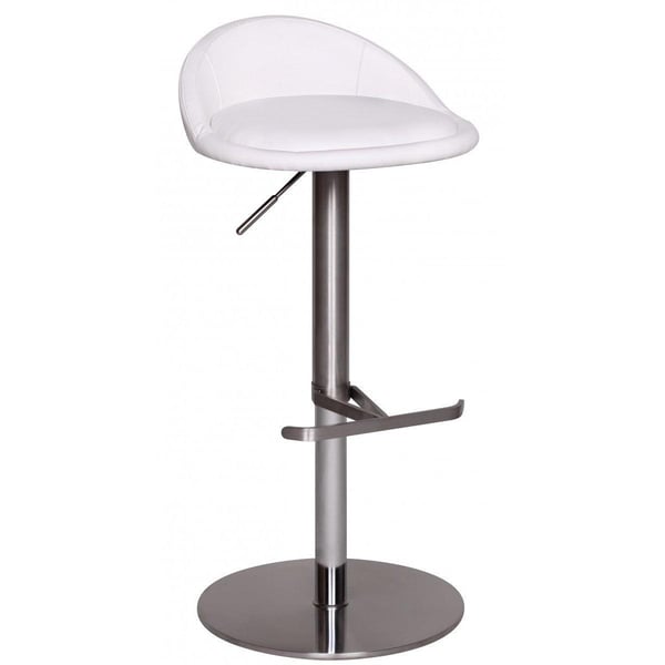 Rootz barstol - Justerbar barstol - Design - skammel - skamler - kunstlæder - rustfrit stål - hvid