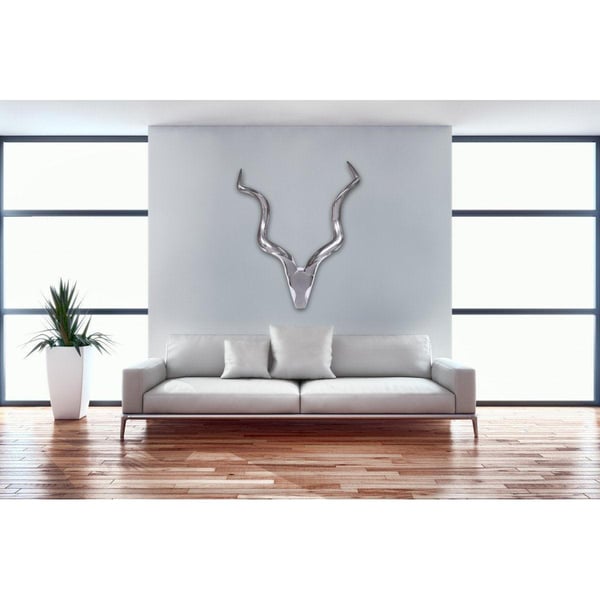 Rootz Deer Gevir Dekoration L - Vægdekoration - Moderne Dekoration - Metal Gevir - Sølv - Aluminium