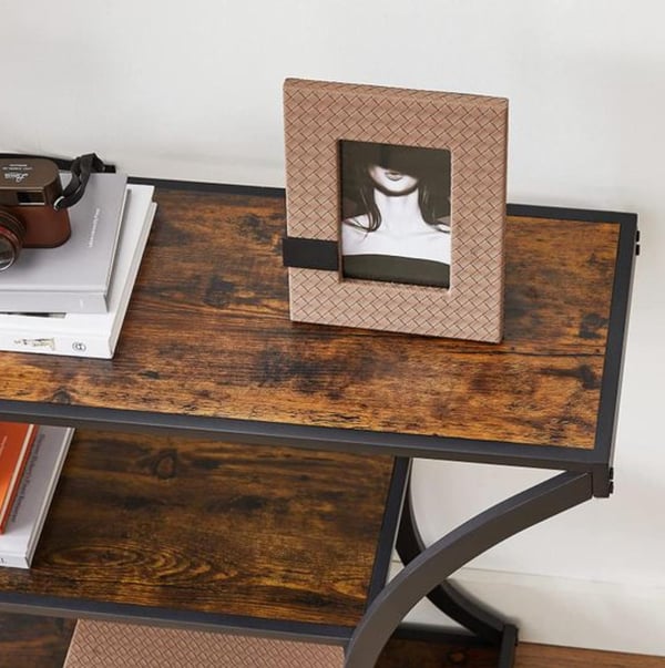 Rootz konsolbord - skænk - sidebord - industrielt - brun - sort - forarbejdet træ - metal - 120 x 30 x 80 cm