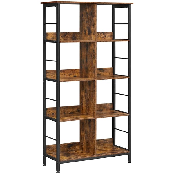 Rootz reol - Opbevaringsskab - 8 rum - Brun - Sort - Forarbejdet træ - Metal - 80 x 33 x 149 cm