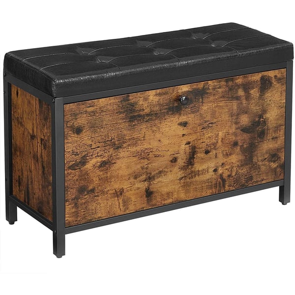 Rootz Skobænk - Skoskab - Opbevaring - 6 par sko - Industriel - 80 x 30 x 51 cm - Brun - Sort