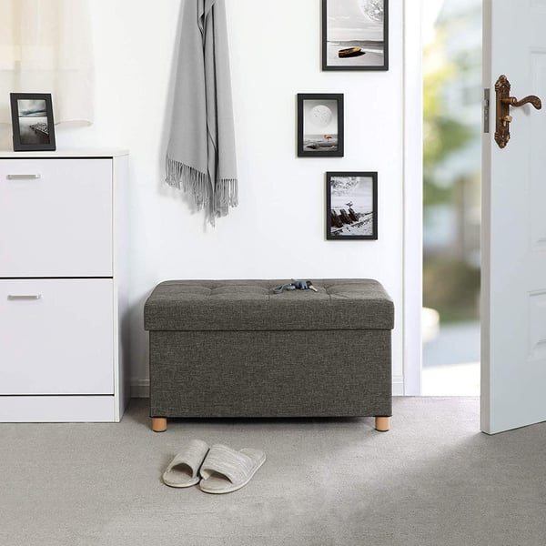 Rootz Hocker - Puf - Opbevaringsplads - Mørkegrå - 76 x 38 x 40 cm