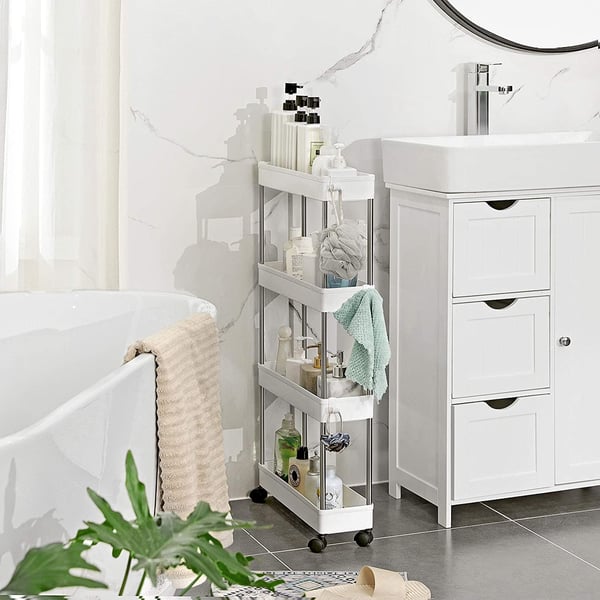 Rootz Trolley - Badeværelsesvogn - Køkkenvogn - Hvid - 40 x 12,5 x 86