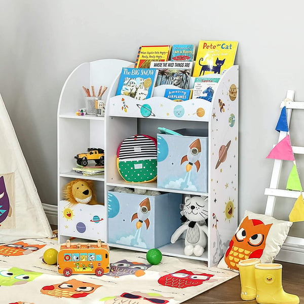 Rootz Toy Organizer - Butikslegetøj - Børneværelsesskab - Hvid - 93 x 30 x 100 cm