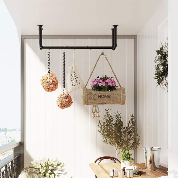 Rootzin teollisuusvaatetanko seinällä - Vaateteline - Vaatekaappi - Vaatetangot - 110 x 30 x 29,3 CM