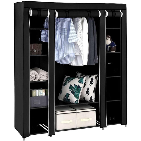 Rootz Garderobe XXL Sort - Sammenfoldelig Garderobe - Garderobe