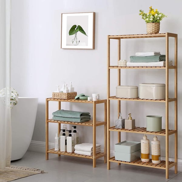 Rootz Bathroom Rack Bamboo - säilytysteline, jossa 3 kerrosta