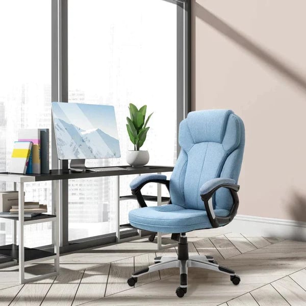 Rootz Kontorstol - Computerstol - Drejestol - Højdejusterbar Stol - Lyseblå - 66 x 75 x 110-120 cm