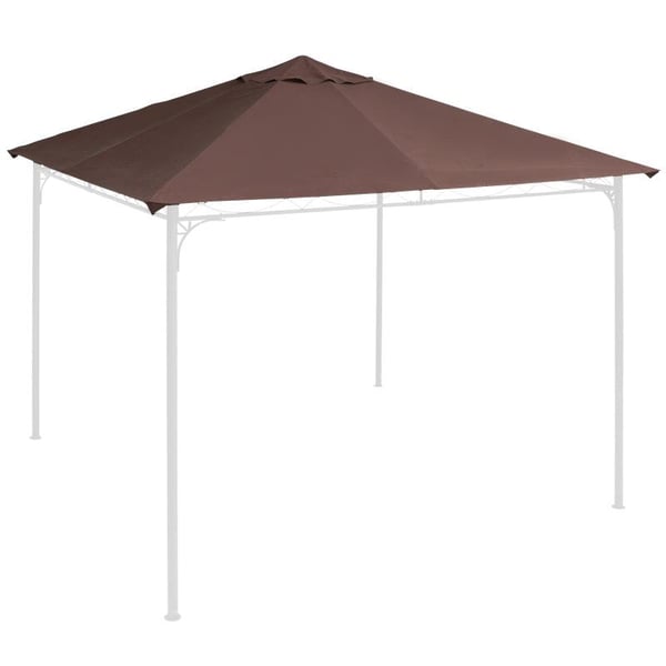 Rootz Gazebo Baldakin - Udskiftningstag - Gazebo Cover - Solskærm - Polyester - Kaffe - 2,93m x 2,93m