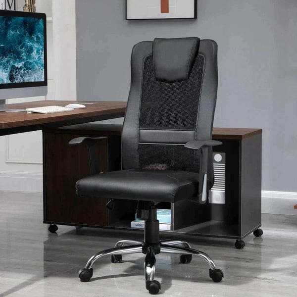 Rootz Kontorstol - Drejestol - Executive Chair - Skrivebordsstol - Højdejusterbar - Sort - L66 x B73 x H(108-118) cm