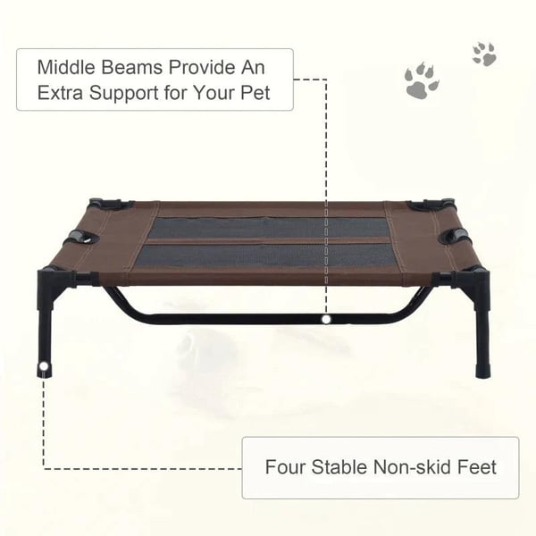 Rootz Hundeseng - Sofahundeseng - Katteseng - Udendørs Hundesoveplads - Kæledyrsseng - Brun/sort - 91,5lx76,2bx18h Cm