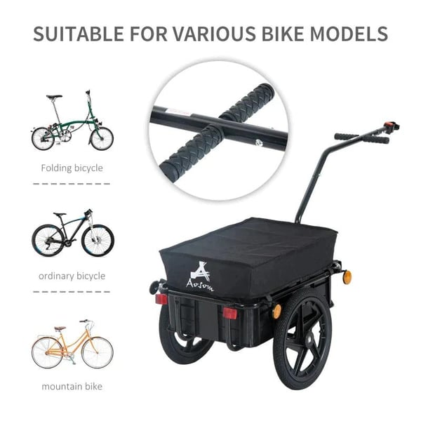 Rootz Cykeltrailer - Cargo Trailer - Cykel Trailer - Cargo Trailer - Havevogn - Sort - 144 x 59 x 80 cm