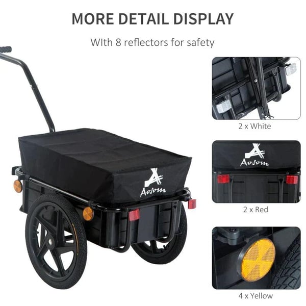 Rootz Cykeltrailer - Cargo Trailer - Cykel Trailer - Cargo Trailer - Havevogn - Sort - 144 x 59 x 80 cm
