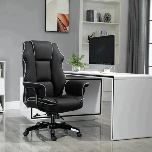 Rootz Kontorstol - Skrivebordsstol - Ergonomisk kontorstol - Drejestol - Armlæn - Højdejusterbar - Sort - 76 x 80 x 118-124 cm